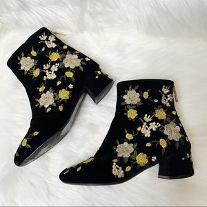 TOPSHOP blossom floral embroidered ankle boots